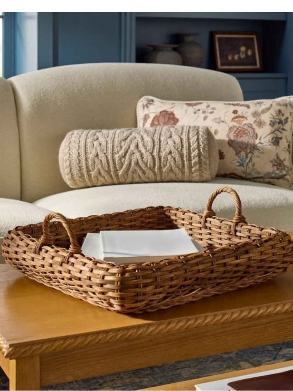STUDIO MCGEE NWT 18” harvest tray basket -brown